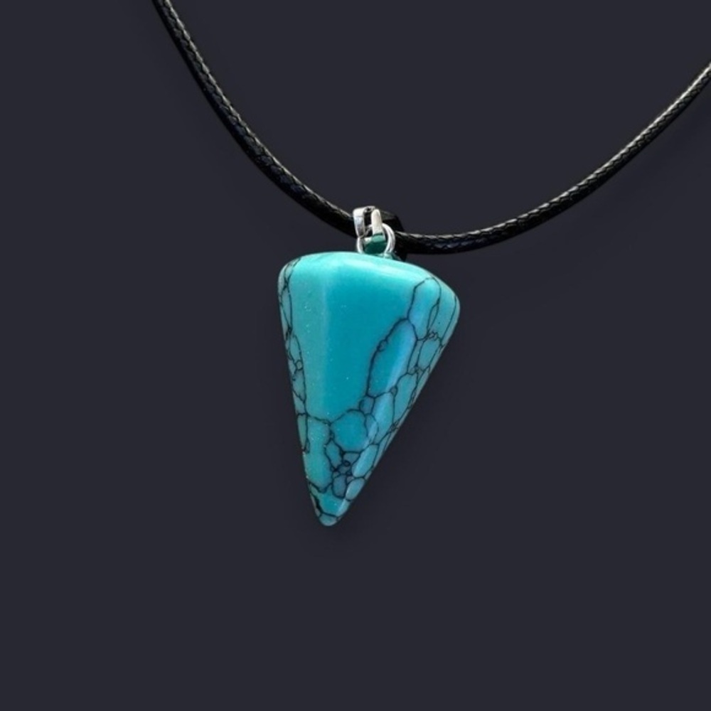 Turquoise Pyramid Pendant Necklace